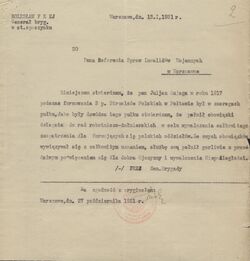 Załącznik do wniosku Juliana Kujagi o nadanie mu Krzyża Niepodległości – potwierdzenie jego służby w 3. Pułku Strzelców Polskich w Połtawie w 1917 r.